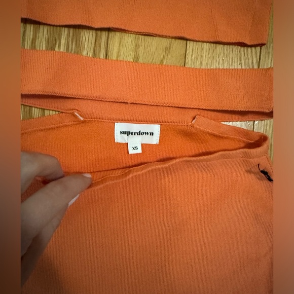 Superdown Revolve NEW W TAGS orange cut out skirt set size XS - Picture 5 of 7